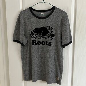 Roots Heather Gray Tee with Black Accents